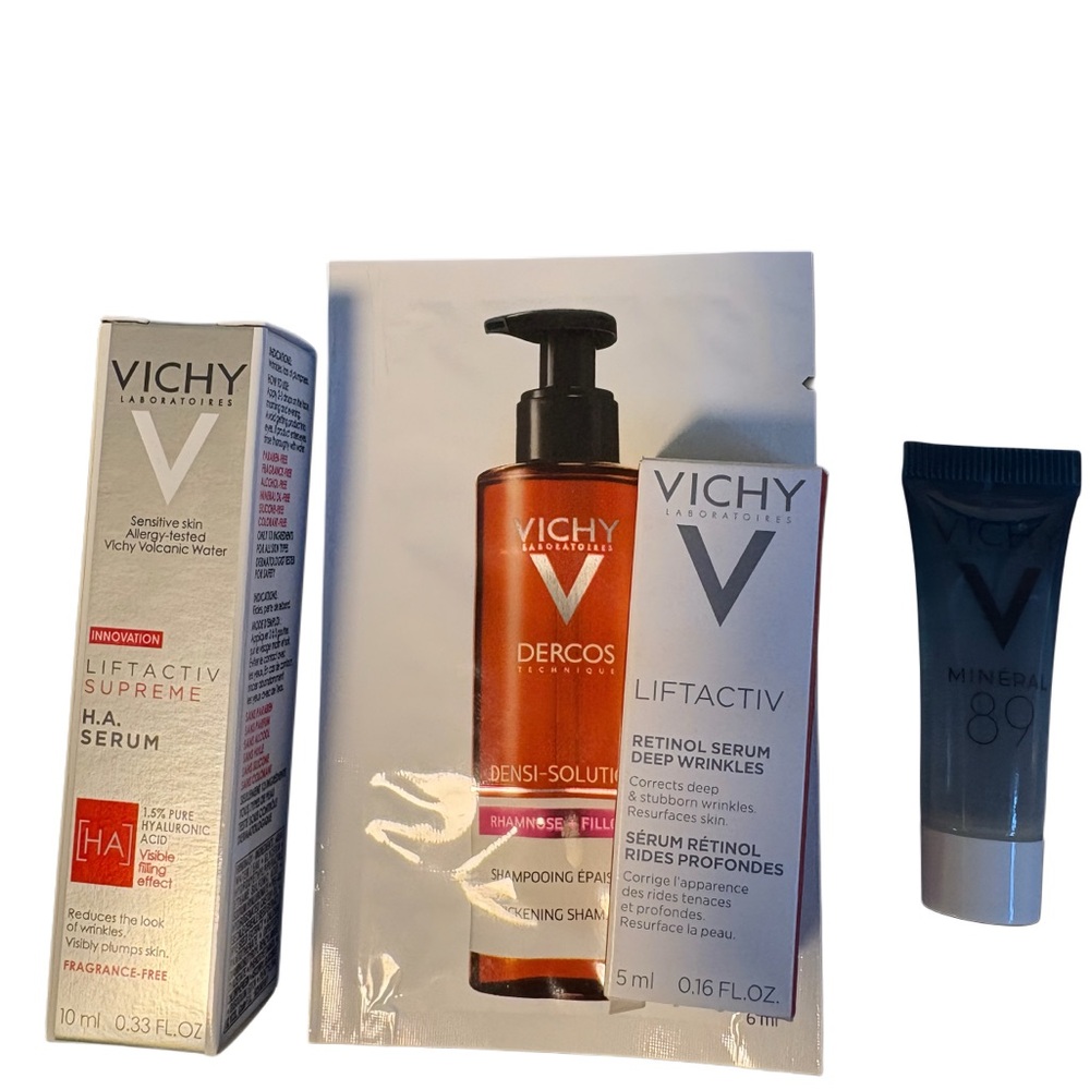Vichy Anti-Aging LiftActiv H.A & Retinol Serums, Cleanser & Shampoo Pkg